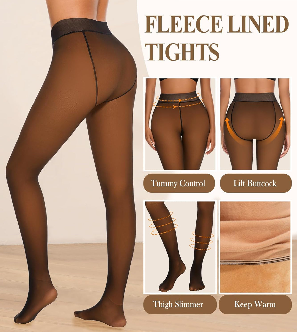 Flesh Toned Fleece Tights