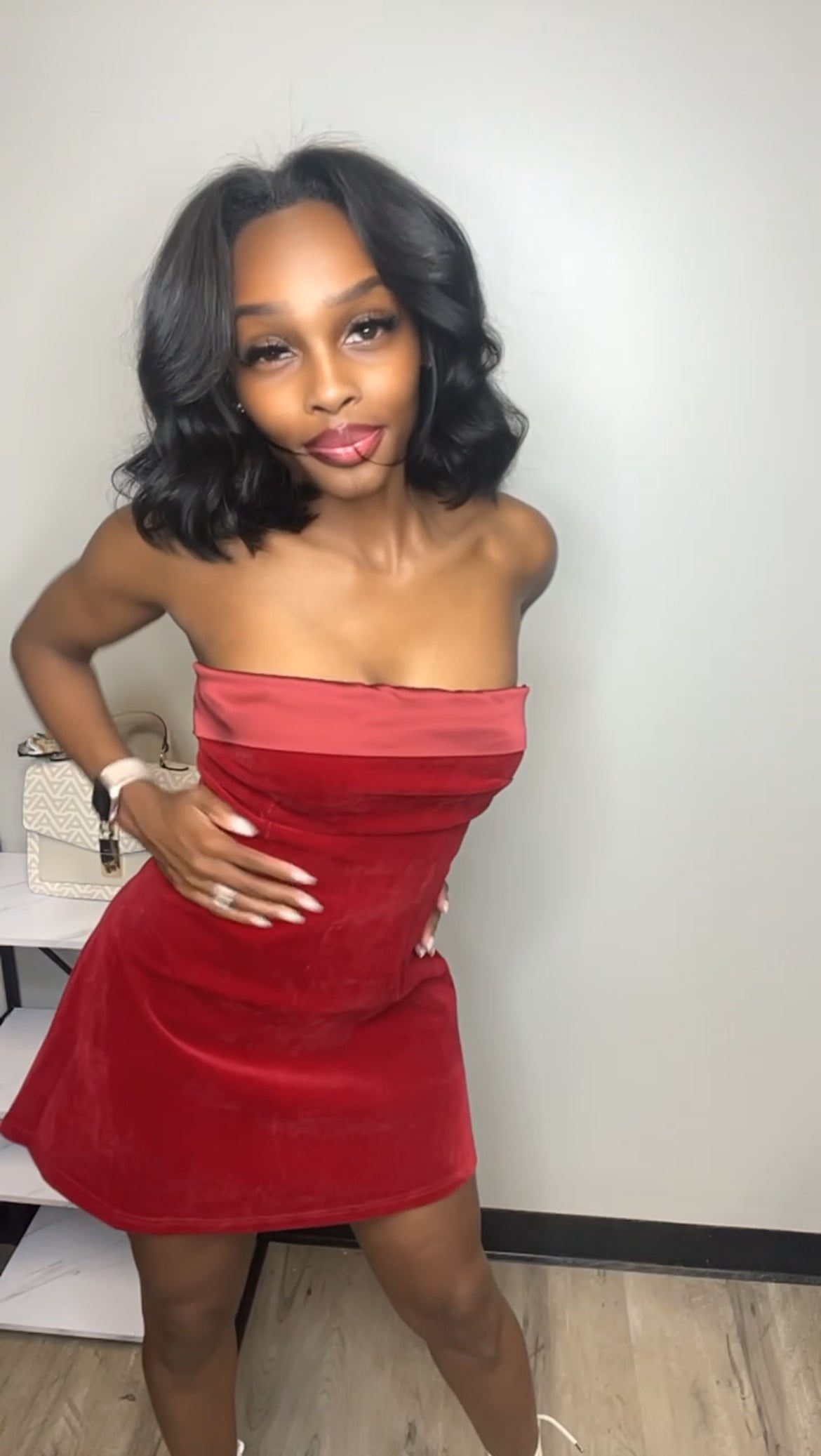 Red Strapless Dress