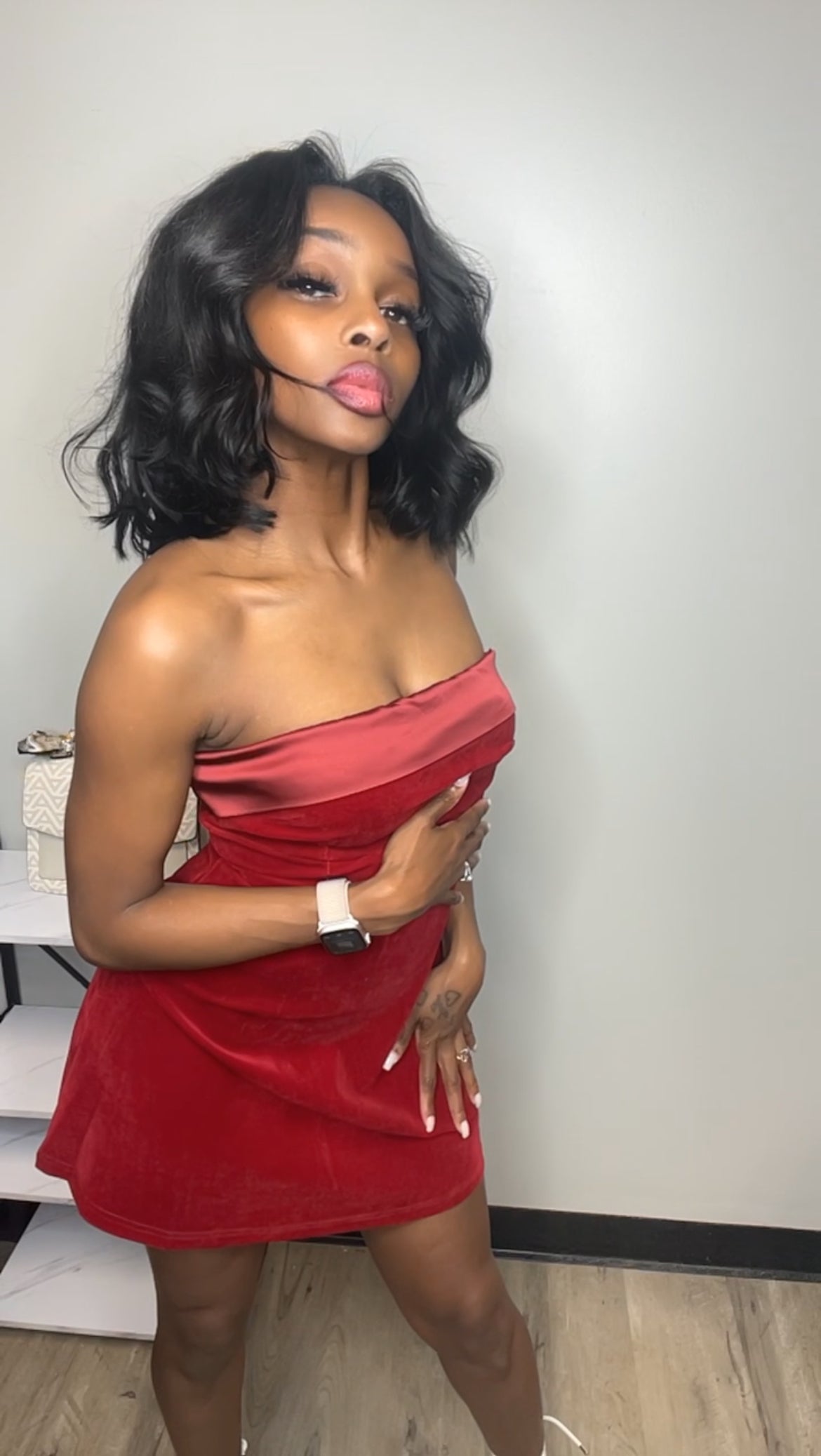 Red Strapless Dress