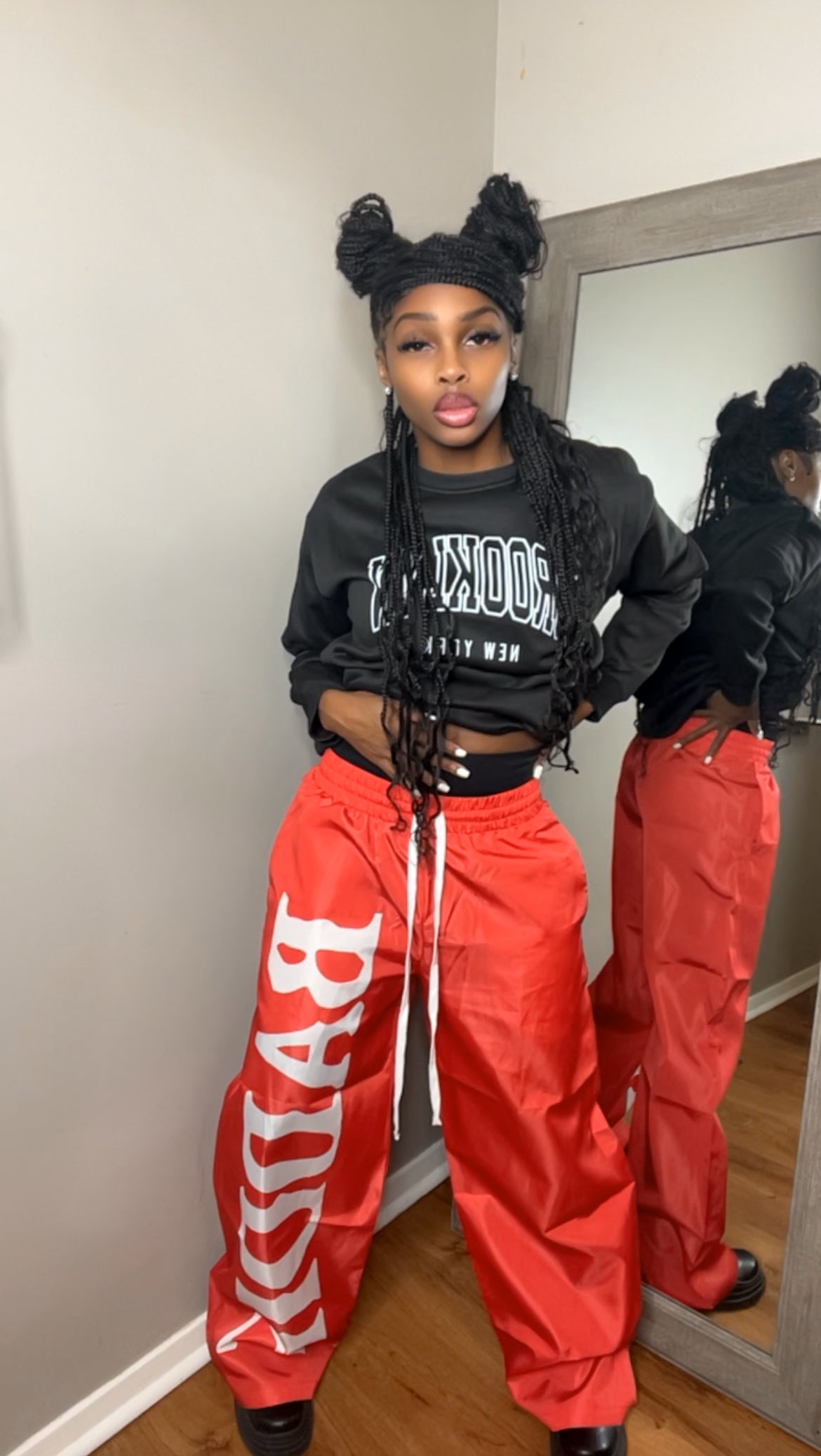 Red BADDIE Pants