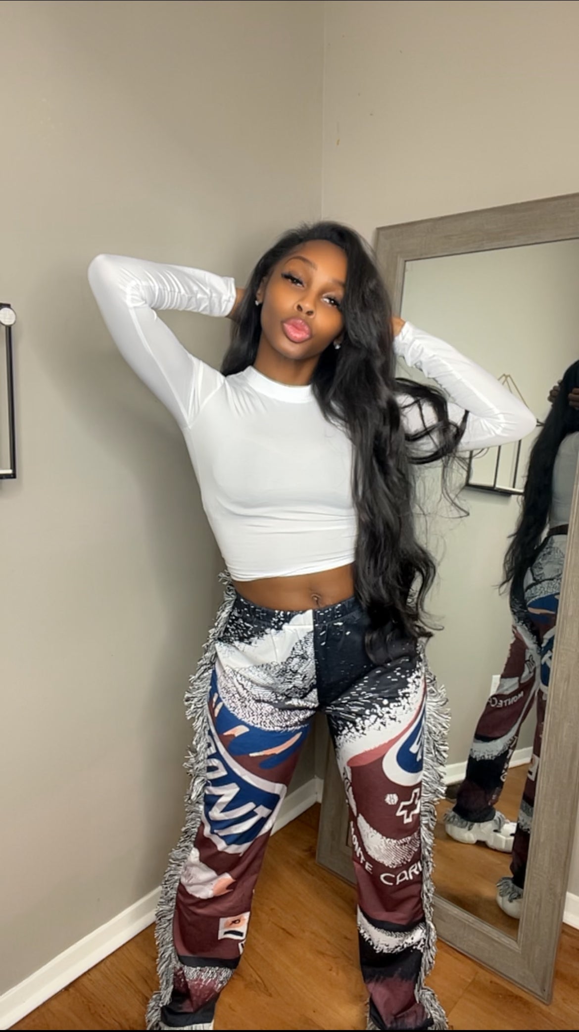White Long sleeve Crop