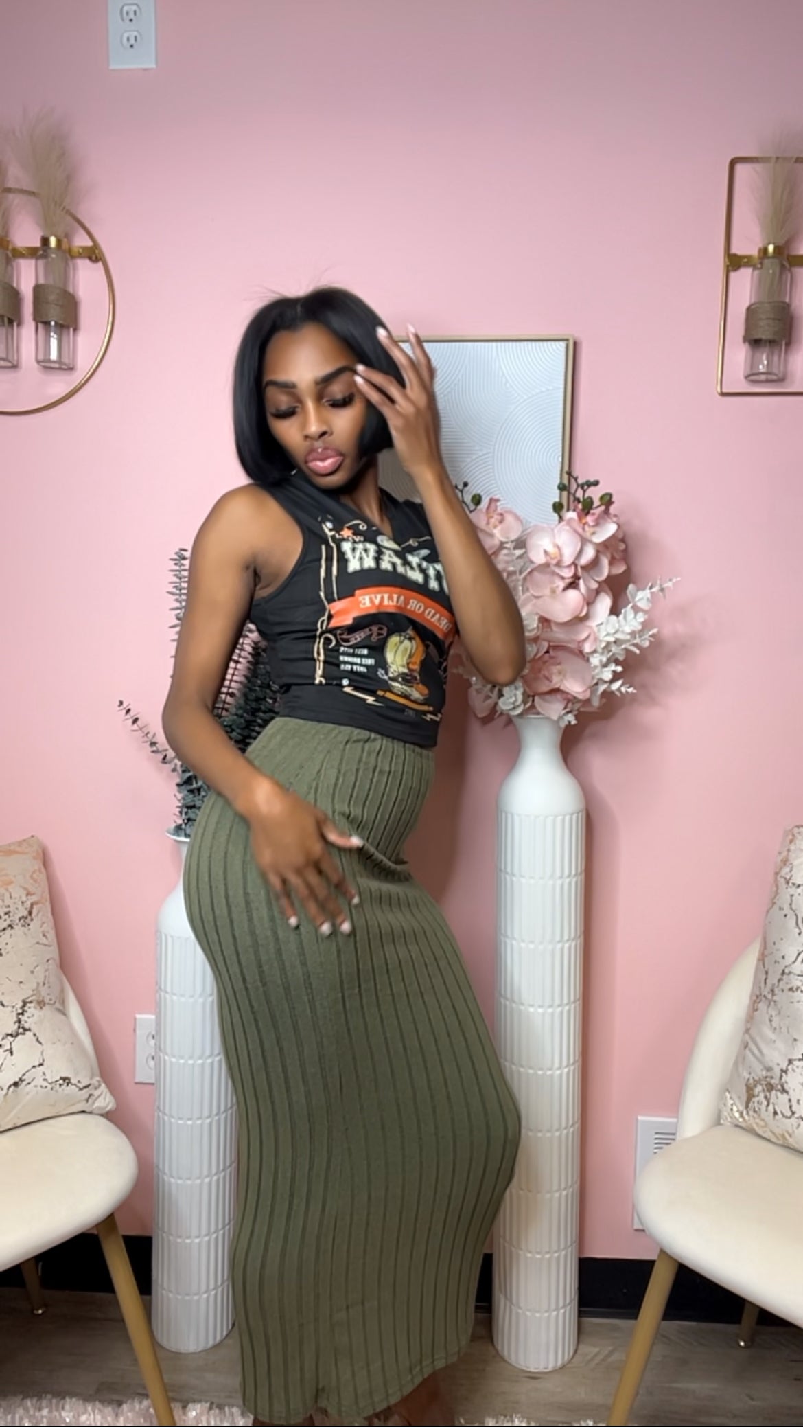 She Olive Skirt