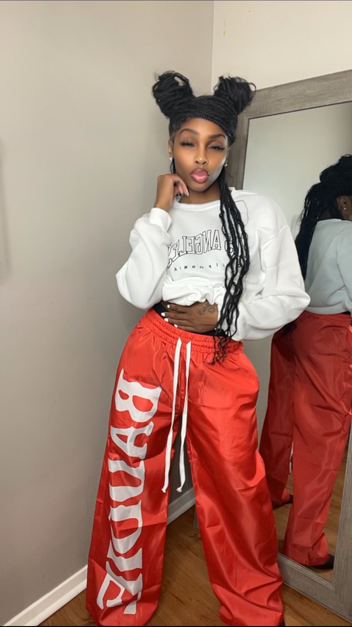 Red BADDIE Pants