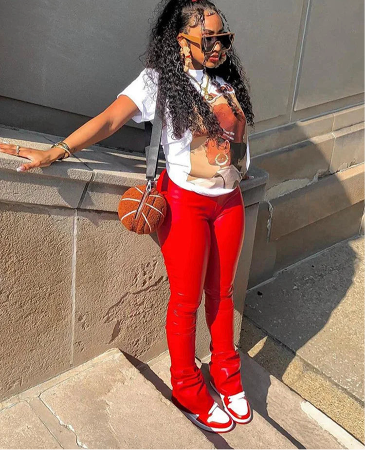 Oversized Red Cap Girl Tee