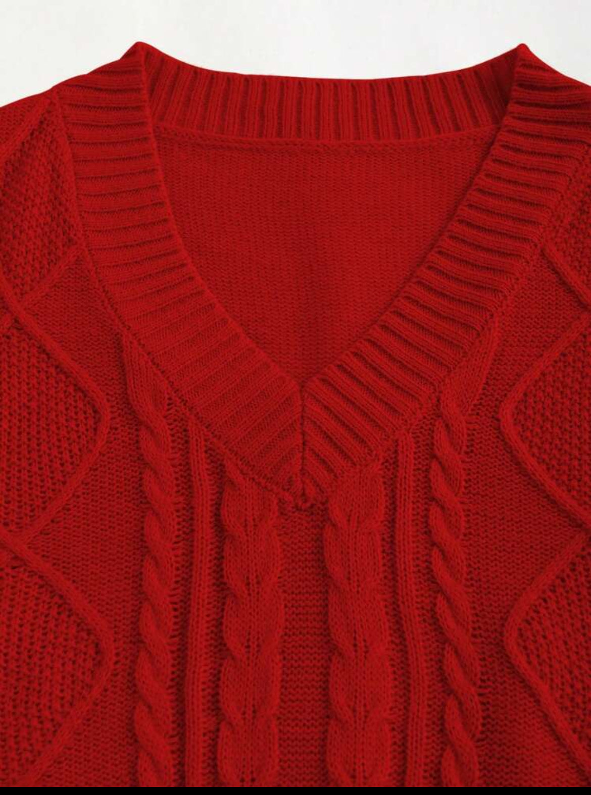 Red Crop Sweater Vest