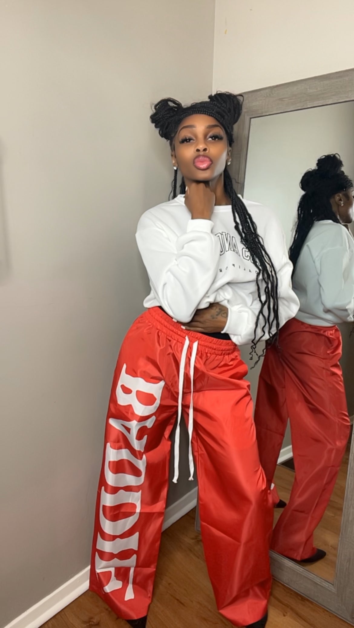 Red BADDIE Pants