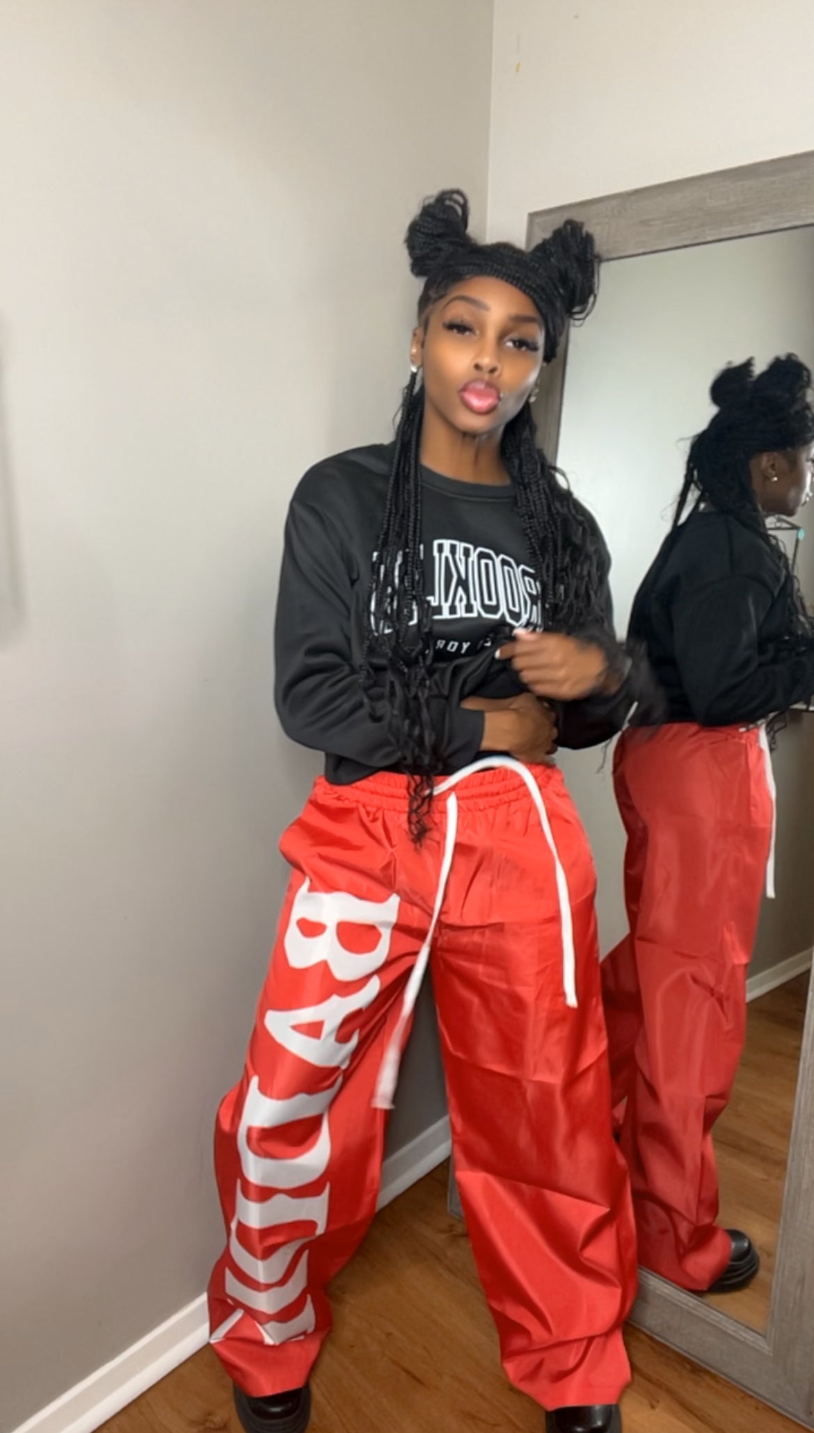 Red BADDIE Pants