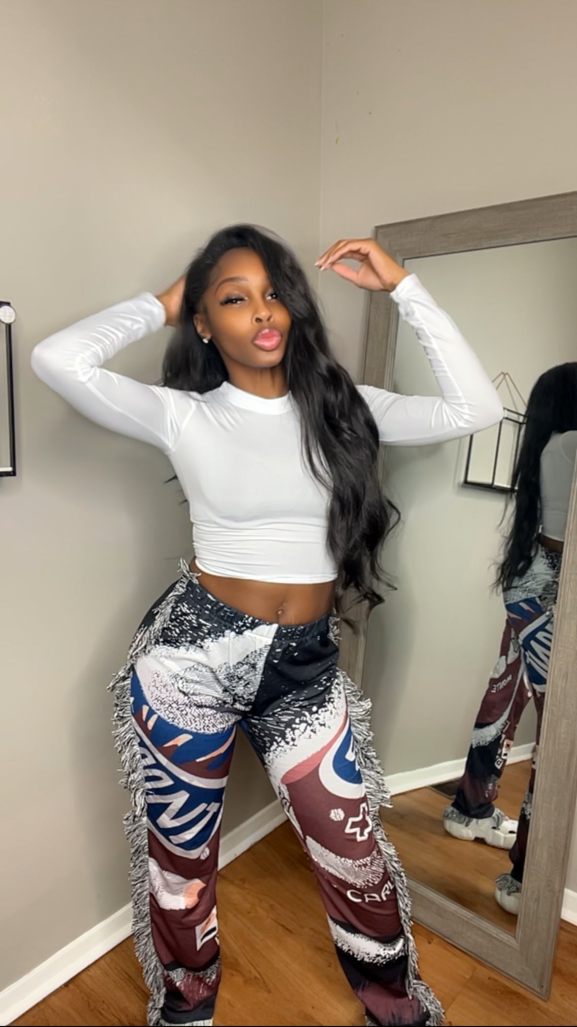 White Long sleeve Crop