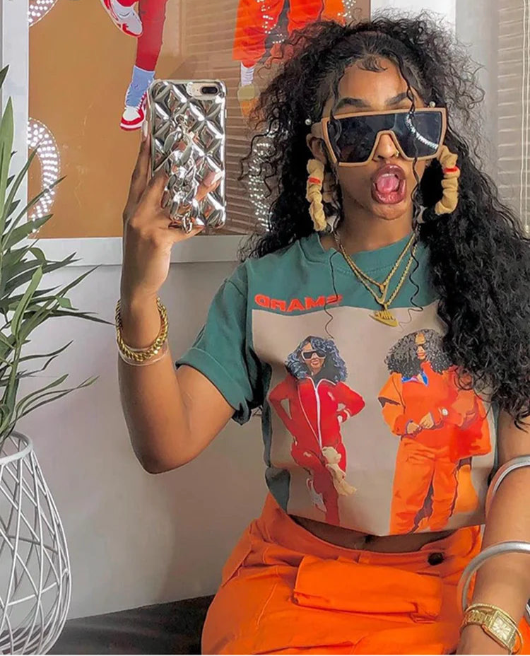 Oversized B Girl Green Top