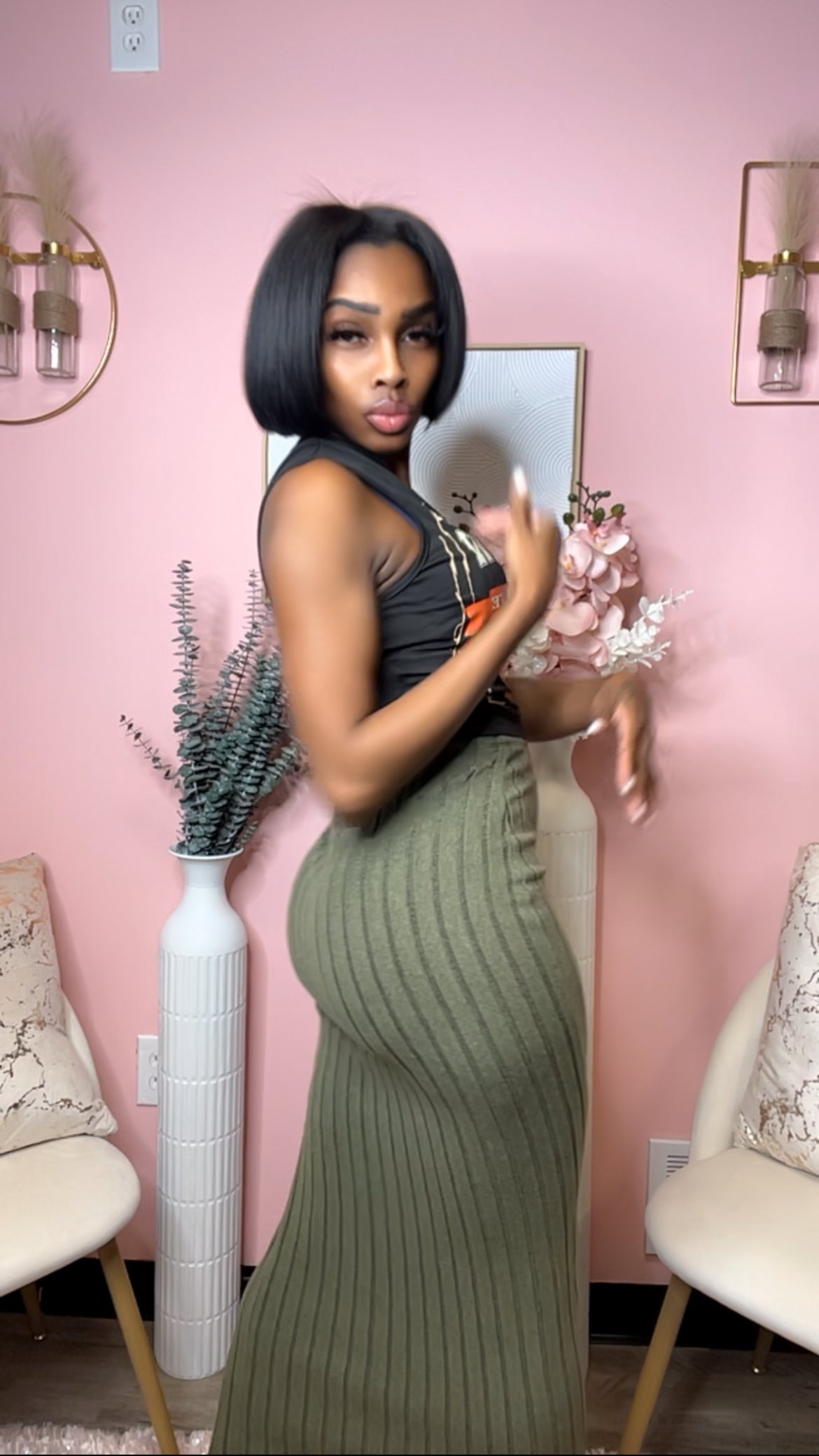 She Olive Skirt