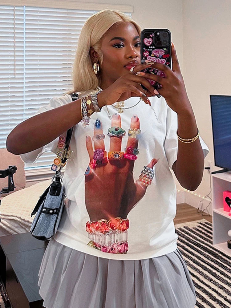 Oversized Hand Bling Top