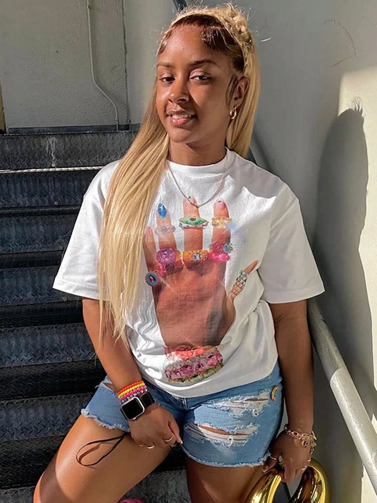 Oversized Hand Bling Top