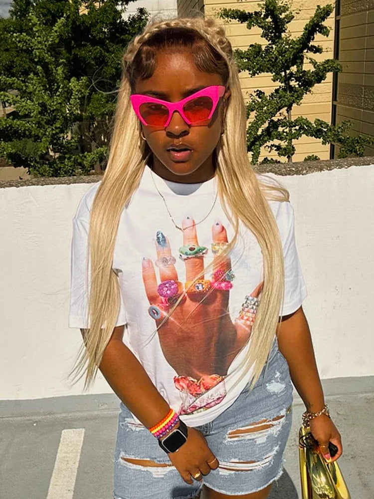 Oversized Hand Bling Top