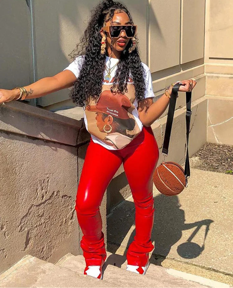Oversized Red Cap Girl Tee