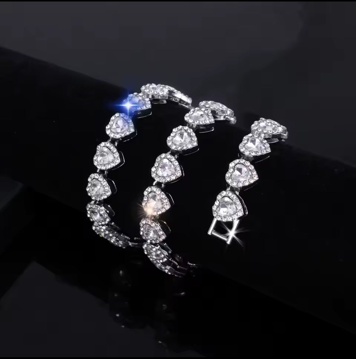 Silver Hearts Bracelet