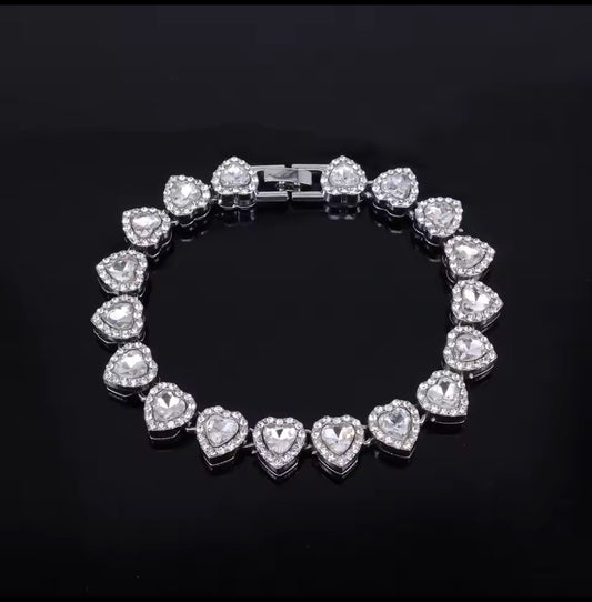 Silver Hearts Bracelet